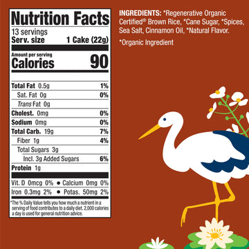 Lundberg Rice Cakes - Organic Whole Grain Cinnamon Toast Rice Cakes, Salt-Free, Healthy Snacks For Adults And Kids, Gluten-Free