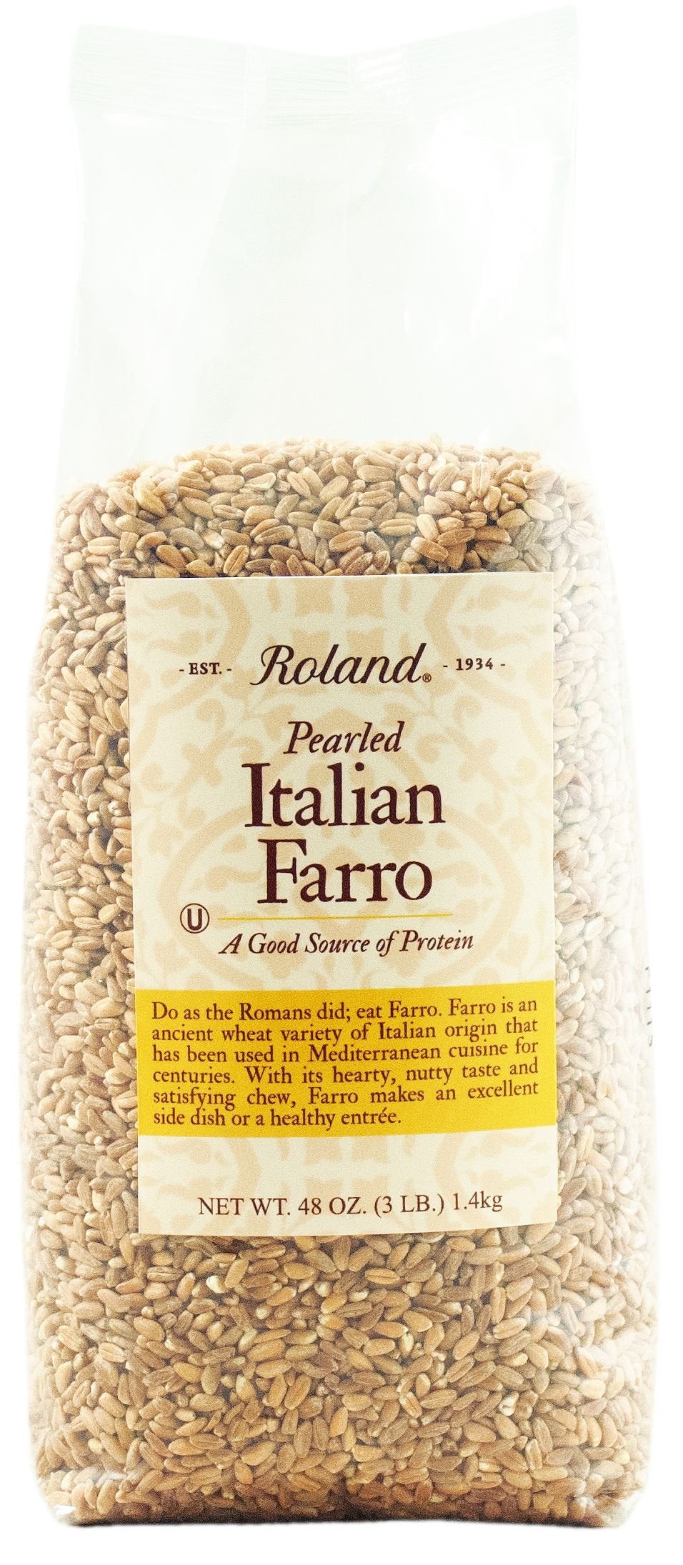 Roland Foods Italian Farro, Pearled, 3 Pound (Pack Of 4)