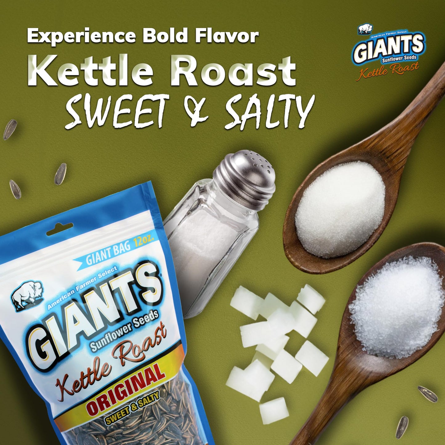 Giants Kettle Roast Sweet & Salty Sunflower Seeds - Sunflower Seeds Bulk, Sunflower Seed Snack To Eat, Roasted Sunflower Snack W
