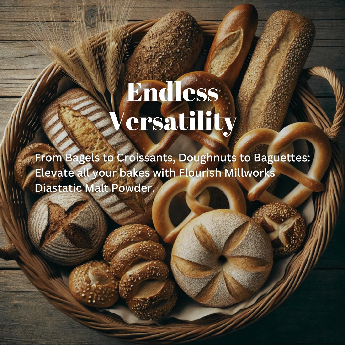 Flourish Millworks Diastatic Malt Powder - 8Oz - Premium Baking Enhancer & Dough Improver - The Baker'S Best-Kept Secret For Per