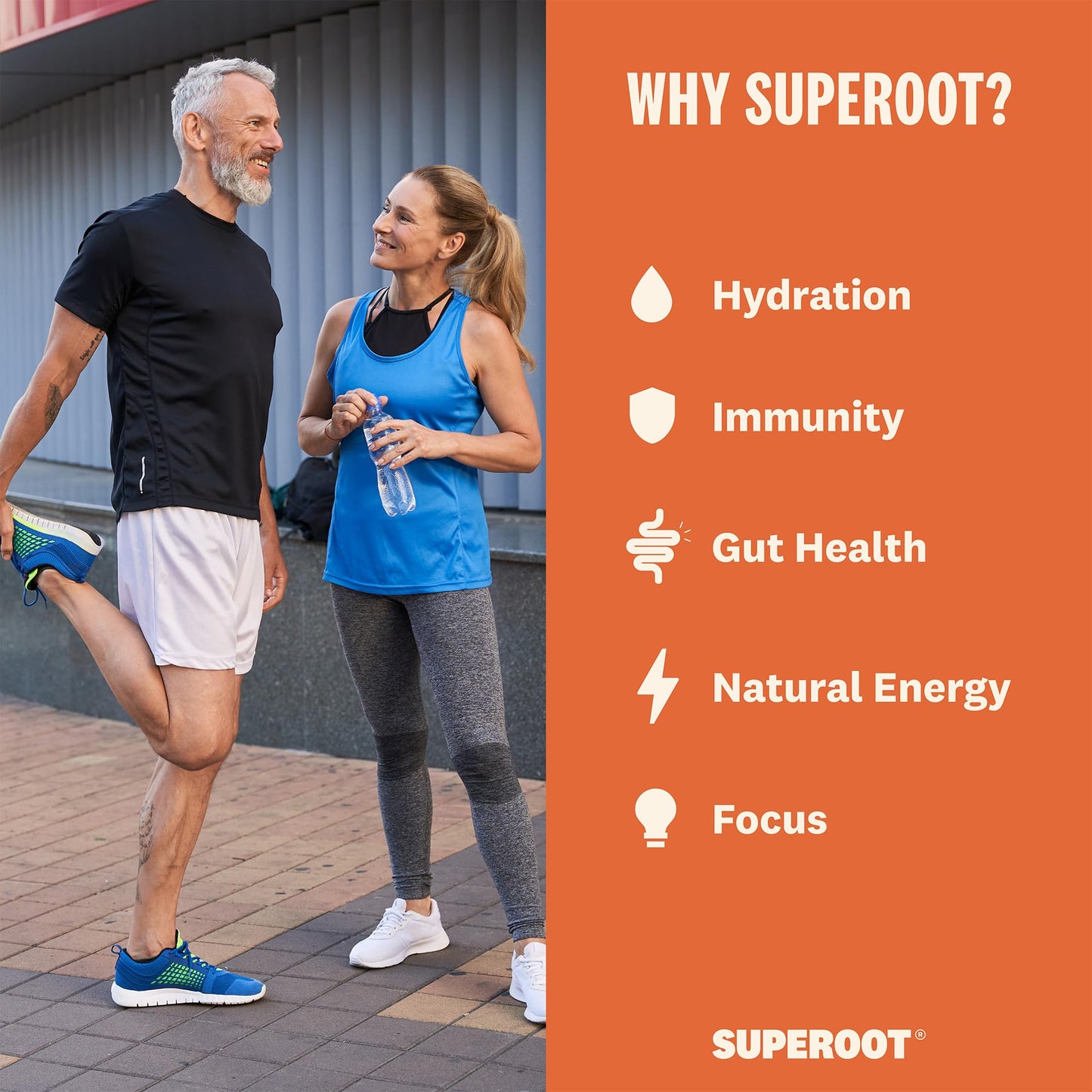 Superoot Natural Ginger Shot + Superfood Drink Mix - Immunity, Hydration & Wellness + Vitamin C Blend - Powder Juice Mix For Det