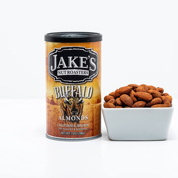 Jakes Nut Roasters - Buffalo Flavored Almonds (2 Pack) - Whole Dry Roasted Seasoned AlmondsA