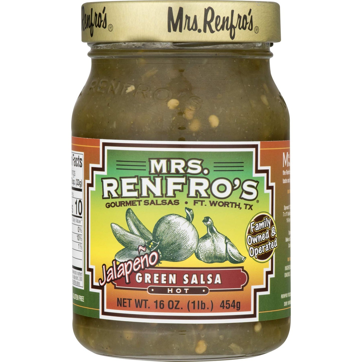 Mrs. Renfros Hot Green Jalapeno Salsa, 16 oz (Pack of 3)