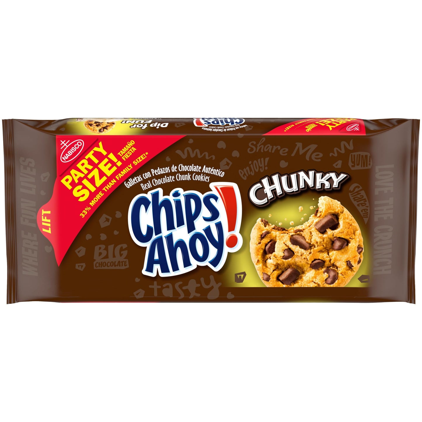 Chips Ahoy! Chunky Chocolate Chip Cookies, Party Size, 24.75 Oz