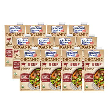 Kitchen Basics Organic Beef Stock, 32 Oz (Pack Of 12) | No Artificial Flavors And Gluten Free |