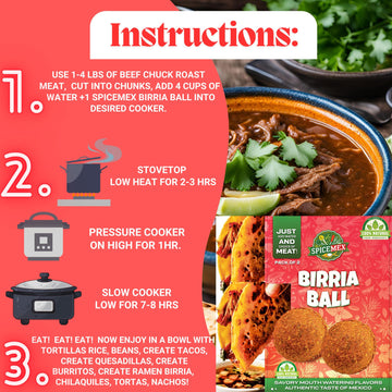 SPICEMEX Birria Ball Spice Mix, Authentic Mexican Flavor, Easy Prep, 3 Ounce Pack
