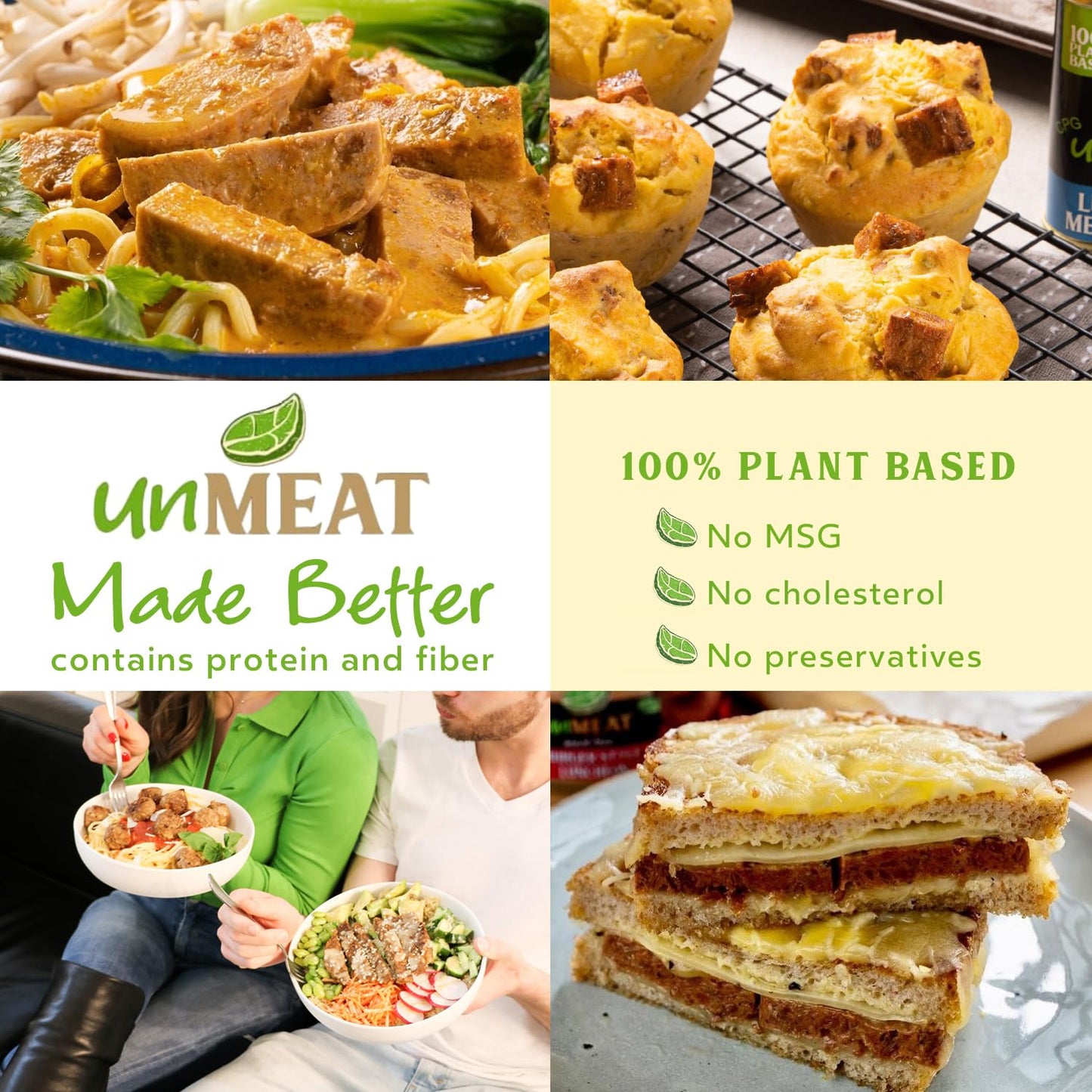 Unmeat Plant Based Meat | Easy To Prepare Plant Based Protein | Vegan Meat With Less Calories, Luncheon Meat Style, 12 Pack