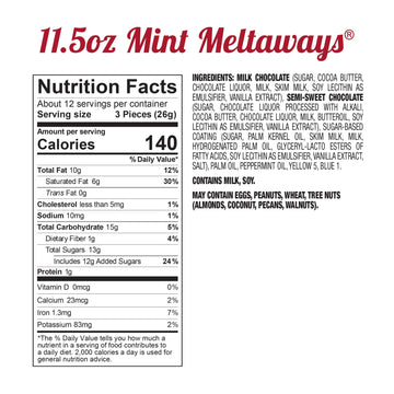 Fannie May, Milk Chocolate Candy, Mint Meltaways, Gift Box, 11.5 Oz