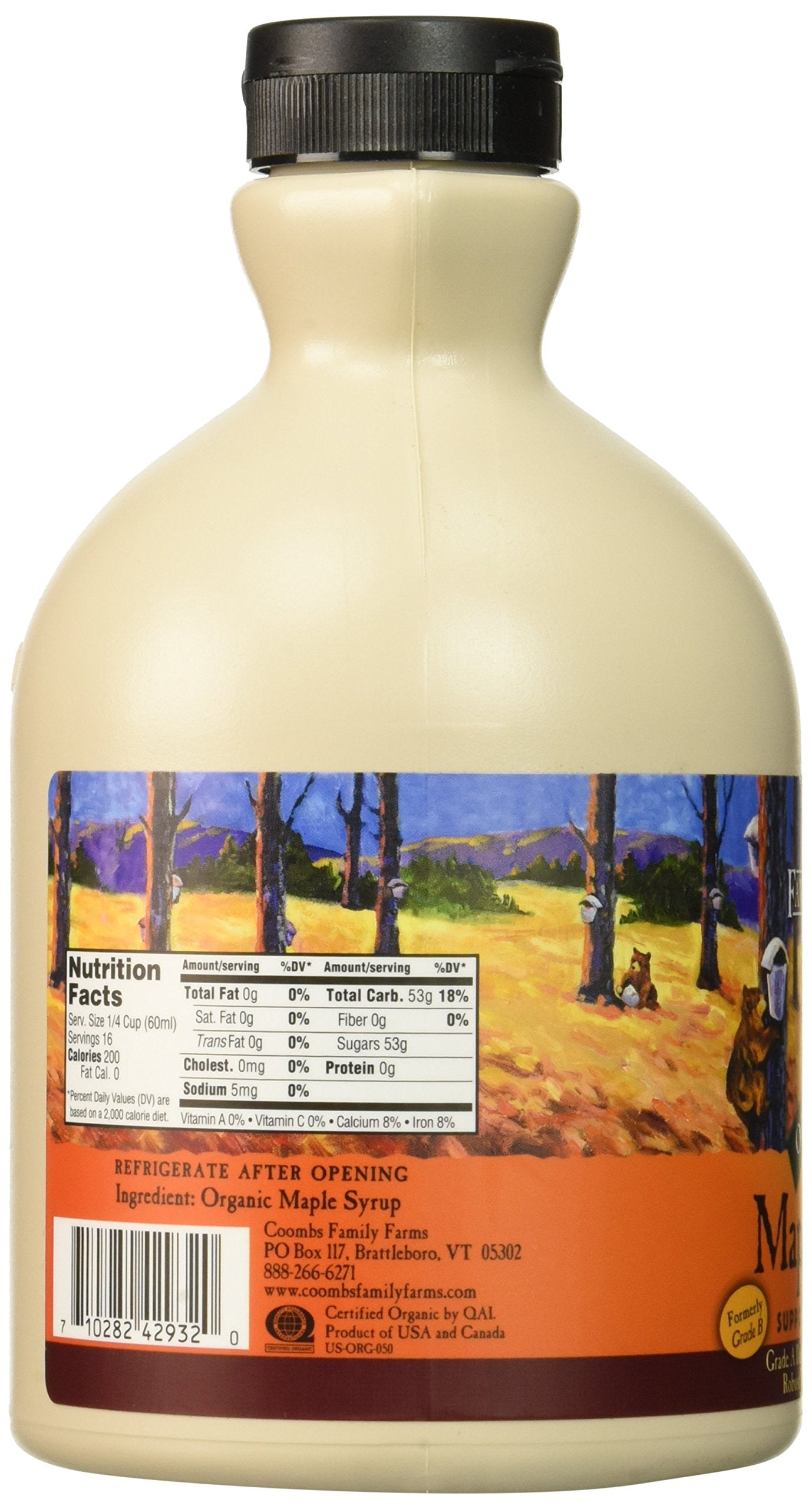 Coombs Family Farms Maple Syrup, Organic, Grade A, Dark Color, Robust Taste, 32 Fl Oz