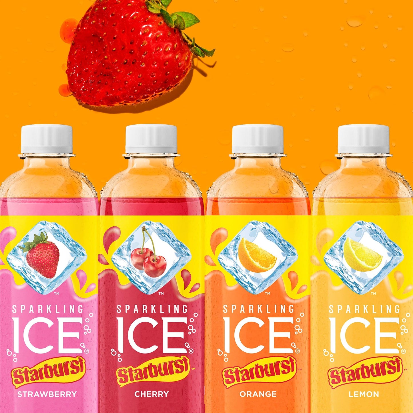 Sparkling Ice Starburst Strawberry, Zero Sugar Flavored Sparkling Water, With Vitamins And Antioxidants, Low Calorie Beverage, 17 Fl Oz Bottles (Pack Of 12)