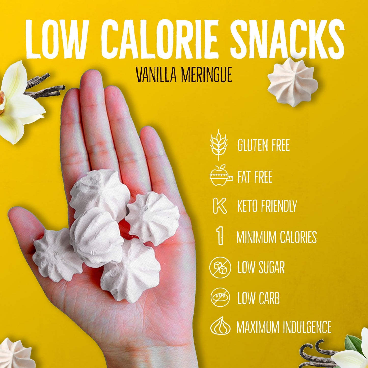 Don'T Worry Low Calorie Meringue Cookies - 4 Pack - Capuccino And Cookies & Cream, Just 1 Calorie Per Piece | Low Sugar Candy, G