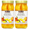 Kirkland Signature Sliced Peaches, 24Oz Glass Jar (Pack Of 2, Total Of 48 Oz)
