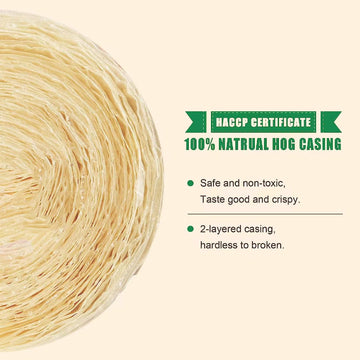 Edible Drying Natural Sausage Casing, Sausage Casings For Flavorous Homemade Sausages Ham,Breakfast Sausage,Italian Sausage,Knob