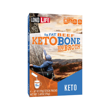 Lonolife Keto Beef Bone Broth Powder Mix | Grass-Fed, 10G Protein | Collagen-Rich, Keto & Paleo Friendly | Natural Ingredients |