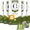 Cru Kafe USDA Organic Half Caff Espresso Coffee Capsules (50 Pods) Fairtrade Coffee Pods Compatible with Nespresso Original Line and Pixie Machines