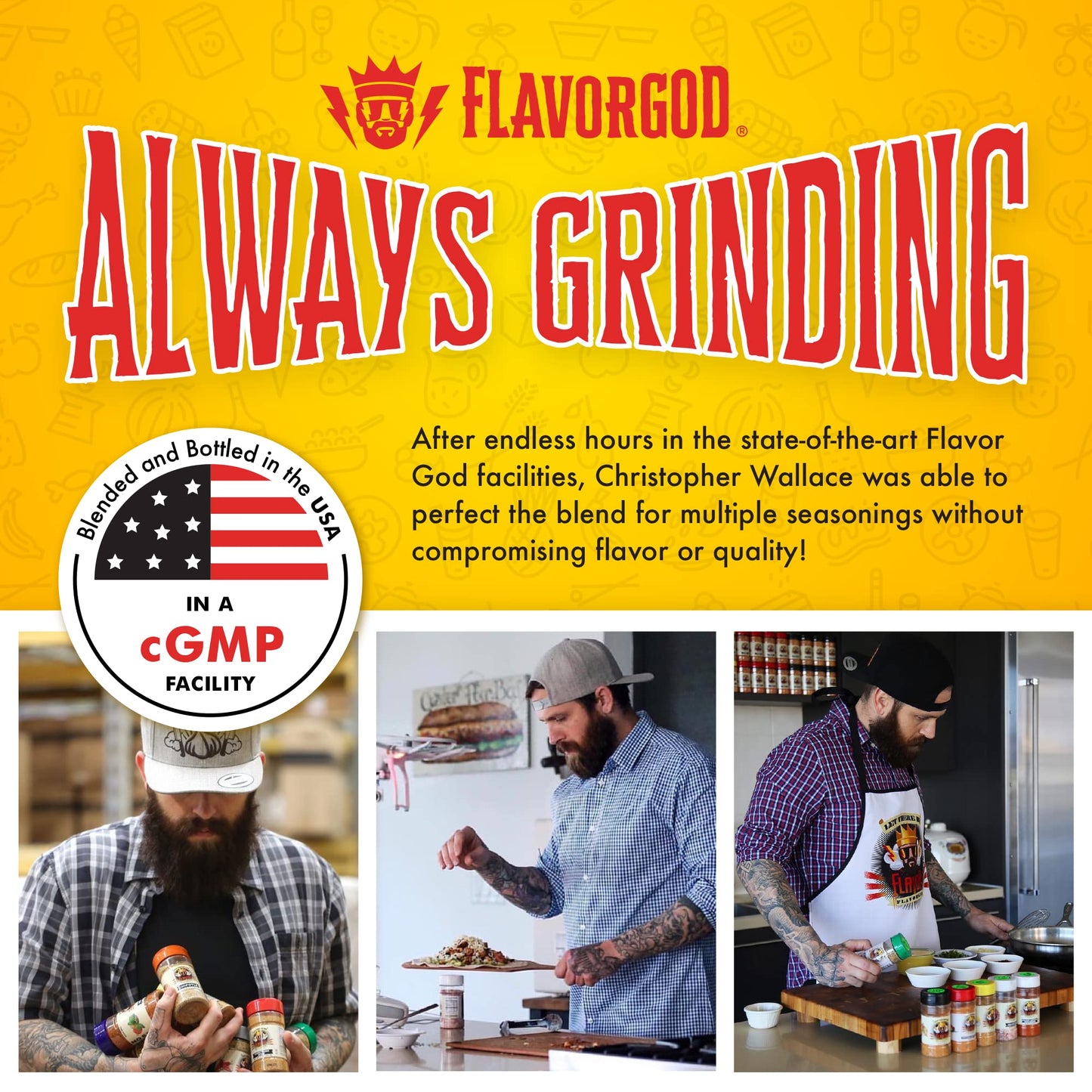 Flavor God 2 Bottles Garlic Lovers Seasoning Mix Natural Healthy Spice Blend For Grilling Chicken, Beef, Seafood, Vegetables, Sa