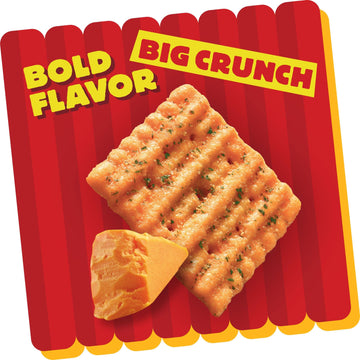 Cheez-It Grooves Cheese Crackers, Crunchy Snack Crackers, Lunch Snacks, Bold Cheddar, 9Oz Box (1 Box)