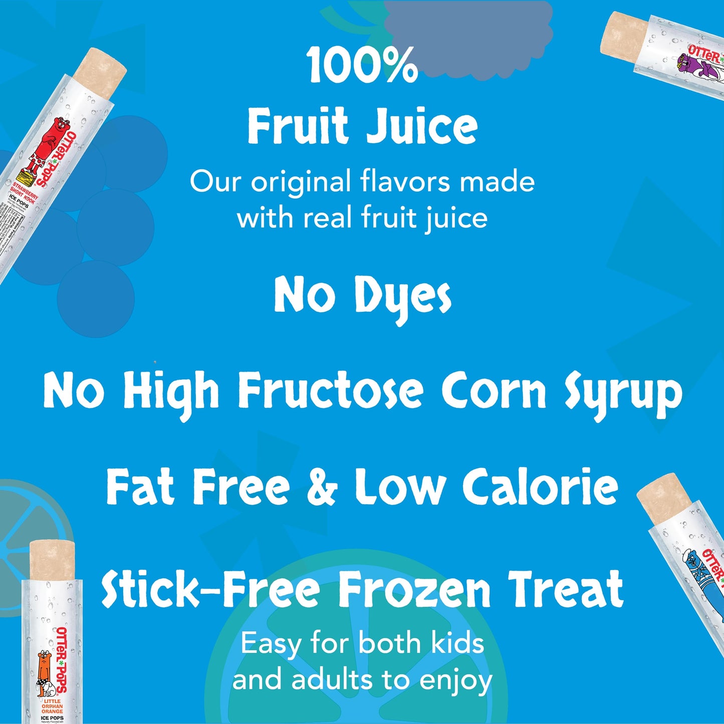 Otter Pops Freezer Bars, 100% Fruit Juice Ice Pops, Original Flavors (80Ct - 2Oz Bars)