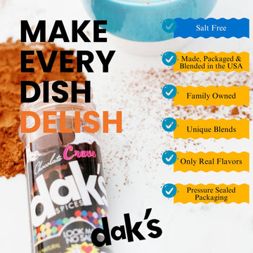 Dak'S Spices Chocolate Crave Flavor | Salt, Msg, Preservative & Potassium Chloride Free | Low Carb & Keto Friendly | Perfect For