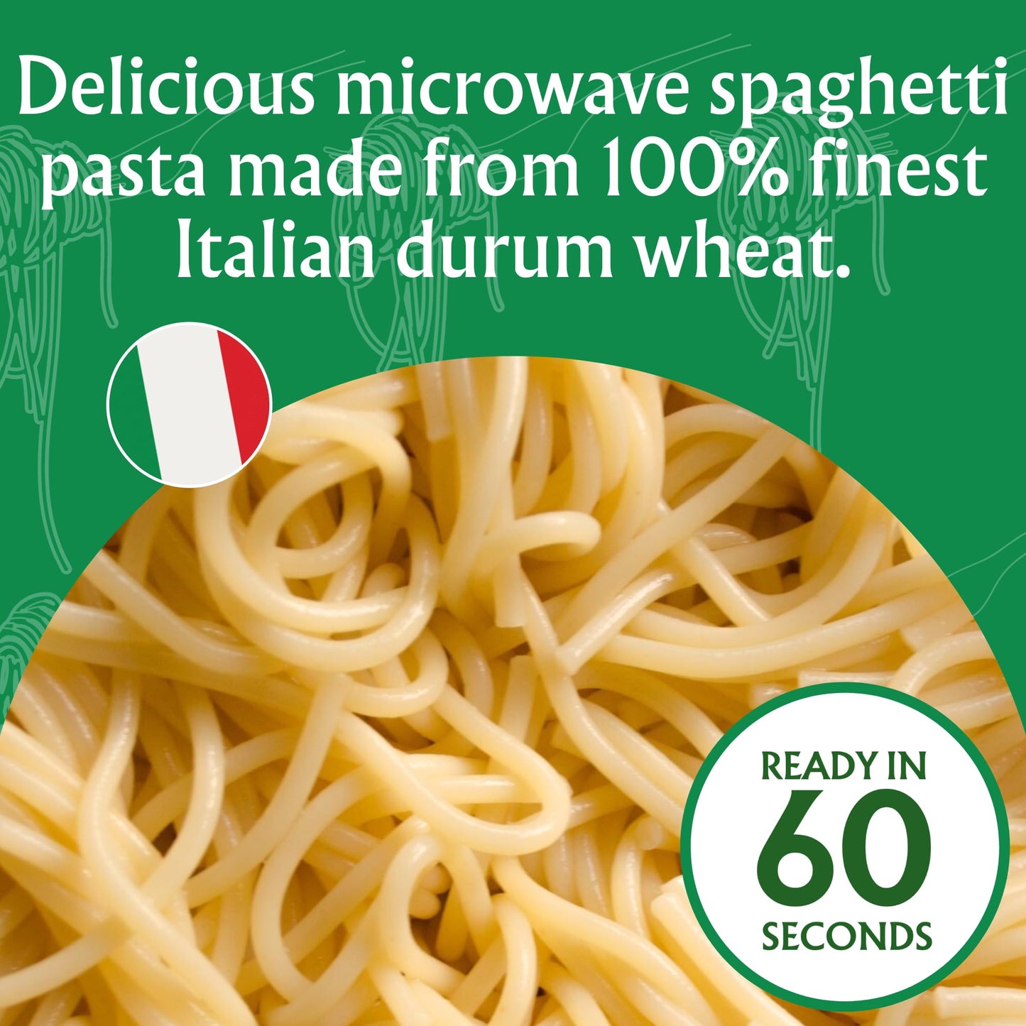 PASTA ZING Spaghetti Pasta | Fully Cooked, Ready in 60 Seconds | 7.05 Ounce Pack of 7 | Easy Microwave Meals for Dinner