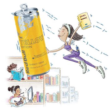 Red Bull Yellow Edition Energy Drink, Tropical, 12 Fl Oz, Pack of 24 Cans, 114mg Caffeine, Model RB203753