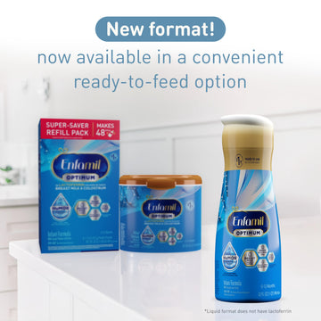 Enfamil Optimum Baby Formula, Our Closest Formula To Breast Milk, Brain Building Dha, Dual Prebiotics, Infant Formula Ready-To-Feed, Baby Milk, 32 Oz Rtu