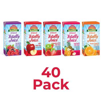 SunCup Totally Juice - 40 Pack / 4.23 oz Juice Box w/Straw (Very Berry 100% Juice)