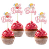 Gyufise 24Pcs Valentine Oh Baby Cupcake Toppers Pink Glitter Cupid Babyshower Cupcake Picks Decorations For Valentine'S Day Them