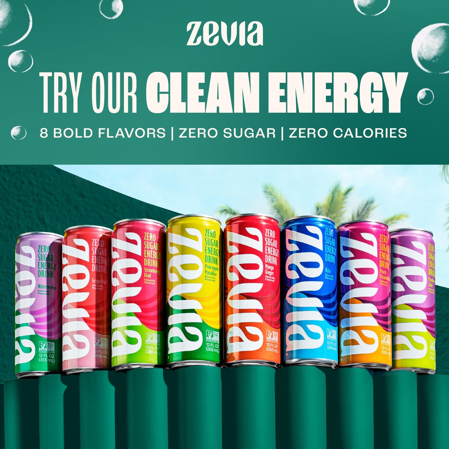 Zevia Zero Sugar Soda, Lemon Lime Twist, 12 oz Cans (24-Pack) - Naturally Sweetened, Non-GMO Project Verified, Gluten-Free, Vega