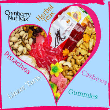 Mothers Day Gift For Mom - Premium Box With Sweet, Savory Nuts, Tarts, Cookies, Crackers, Herbal Tea, Candy - Birthday Gift For