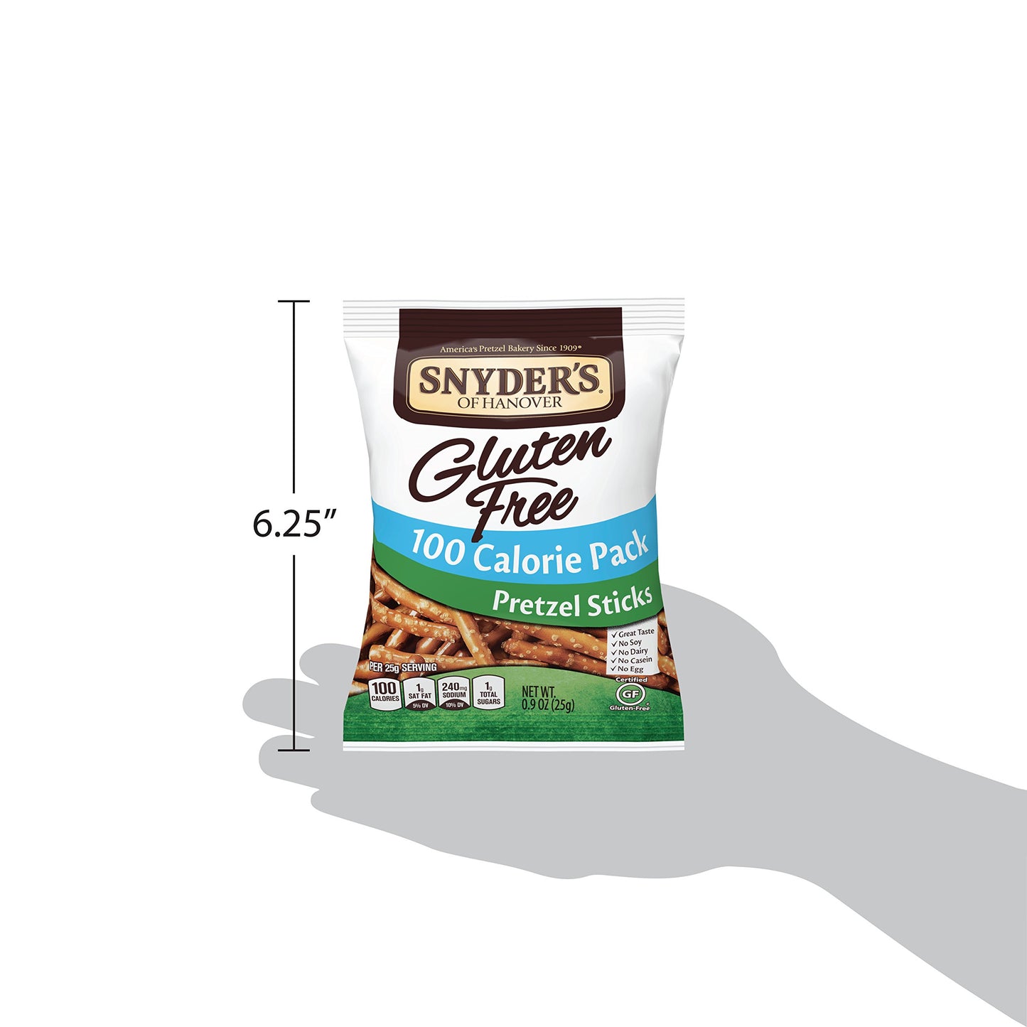 Snyder s of Hanover Gluten Free Pretzel Sticks, 100 Calorie Individual Packs, 8 Ct (Pack of 2)