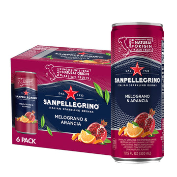 Sanpellegrino Italian Sparkling Drink Melograno And Arancia, Sparkling Orange And Pomegranate Beverage, 11.15 Fl Oz Can