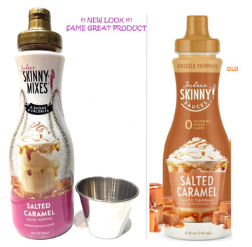 Salted Caramel Syrup Sauce For Coffee - Sugar Free Zero Calories + Mini Sauce Cup - Gluten-Free, Keto Friendly, Skinny Syrup (Sa