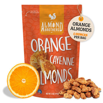 Almond Brothers Orange Almonds With Cayenne Pepper - Spicy Almonds, Gluten-Free, Non-Gmo, Candied Almonds - 5 Ounce, Pack Of 3