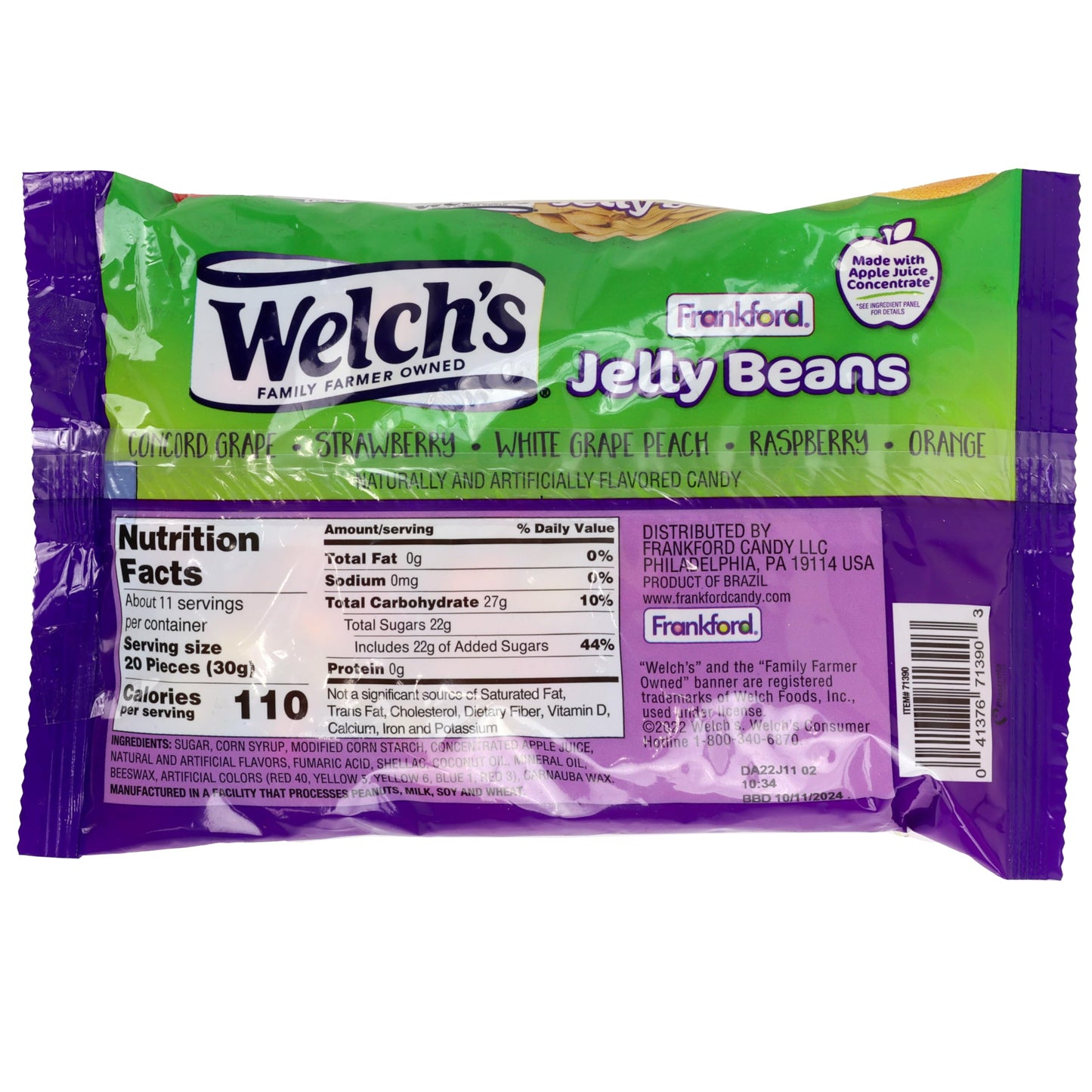 Welch'S Fruit Flavor Jelly Beans, 2 Pack Candy Snacks & Sweets, By Frankford Candy