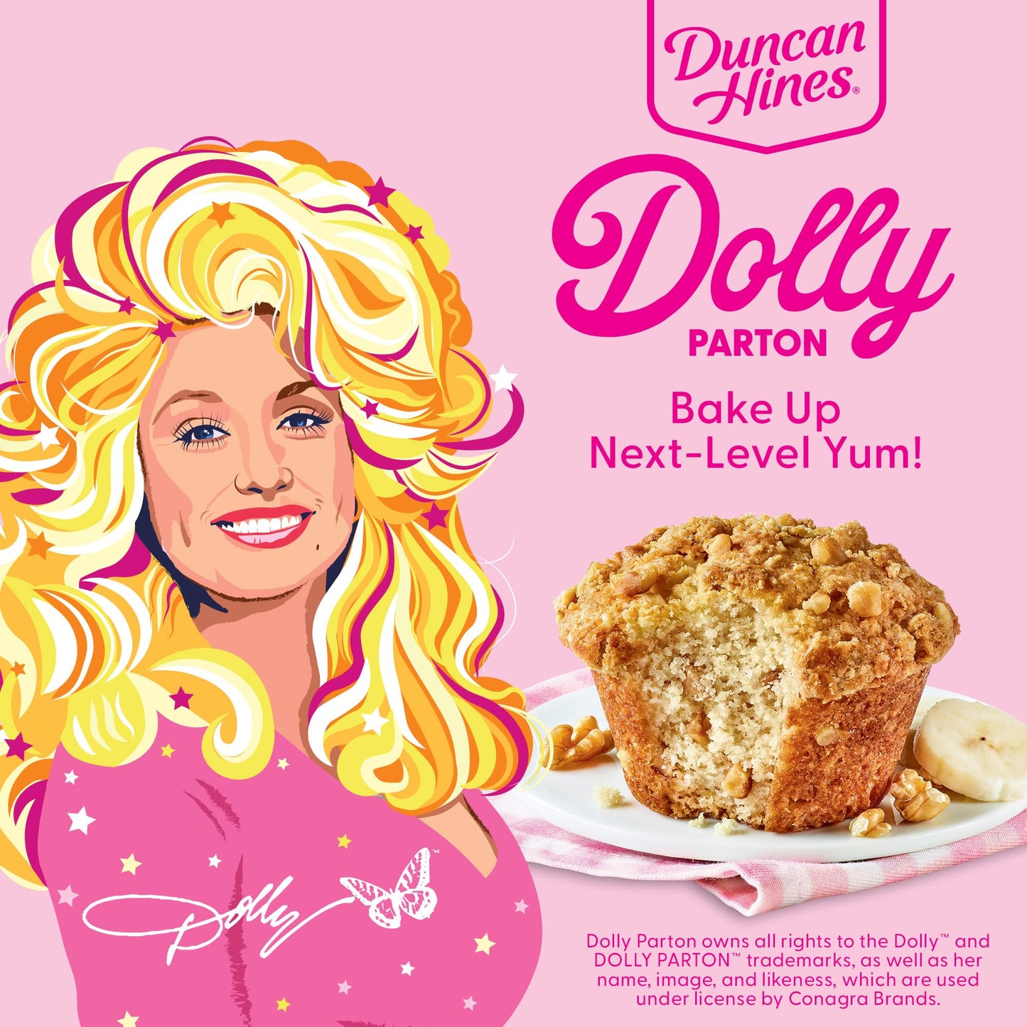 Duncan Hines Dolly Partons Banana Nut Flavored Muffin & Bread Mix, 19.05 oz.