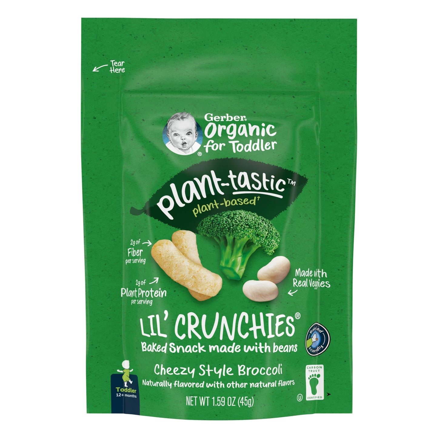 Gerber Toddler Food, Organic Lil Crunchies, Plant-Tastic, Cheezy Style Broccoli, Toddler Snacks, Baby Food, Baby Snacks, 1.59 Ou