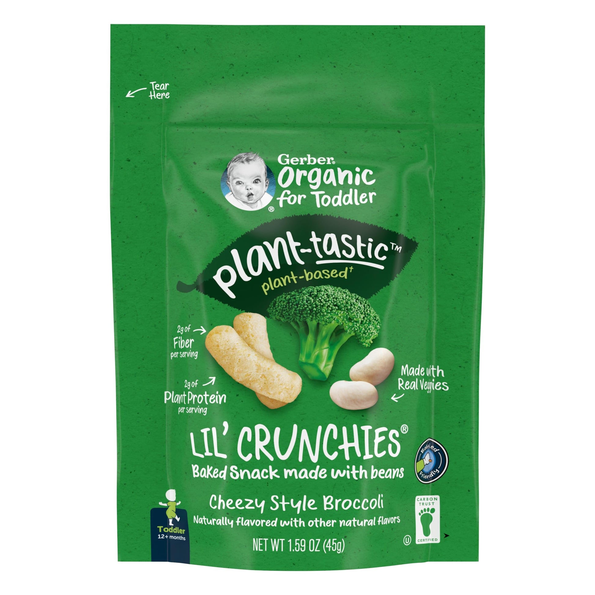 Gerber Toddler Food, Organic Lil Crunchies, Plant-Tastic, Cheezy Style Broccoli, Toddler Snacks, Baby Food, Baby Snacks, 1.59 Ou