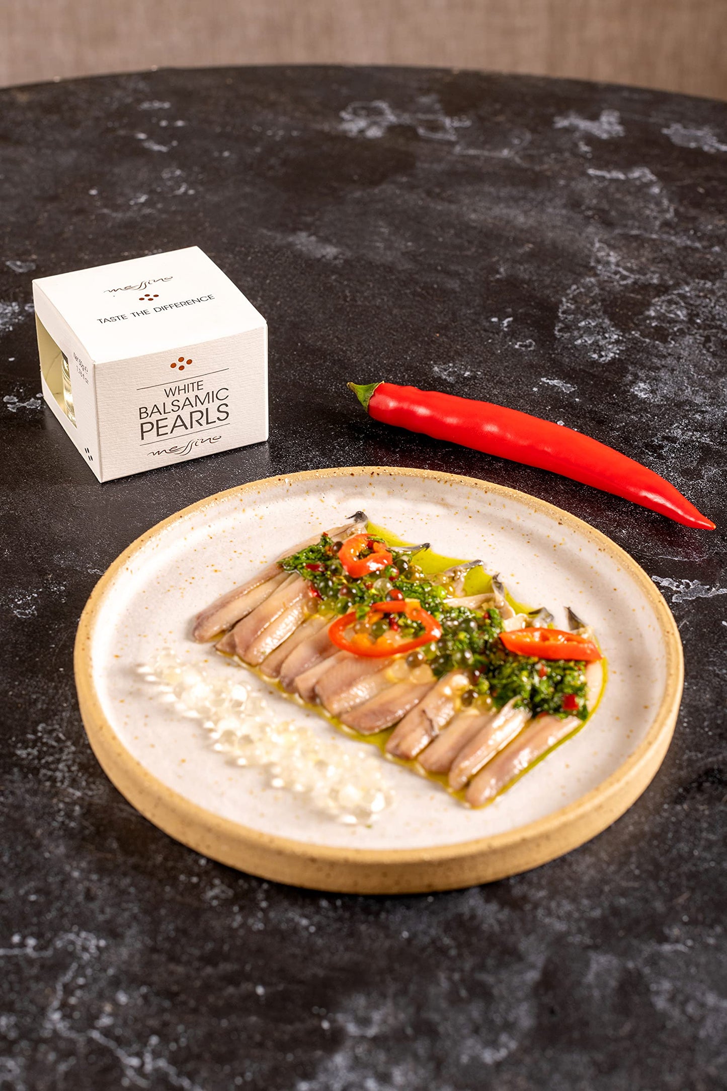 Messino White Balsamic Pearls, 50 ml, 1.69 Ounce, Imported from Greece