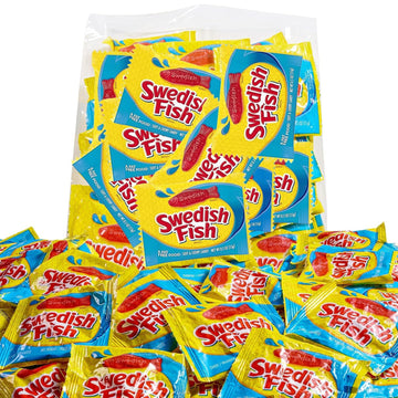 Candy in Bulk SwedishFish Soft & Chewy Fun Size Sharing Bag - Original Sweet & Chewy Red Fish Candy Individually Wrapped Treats,