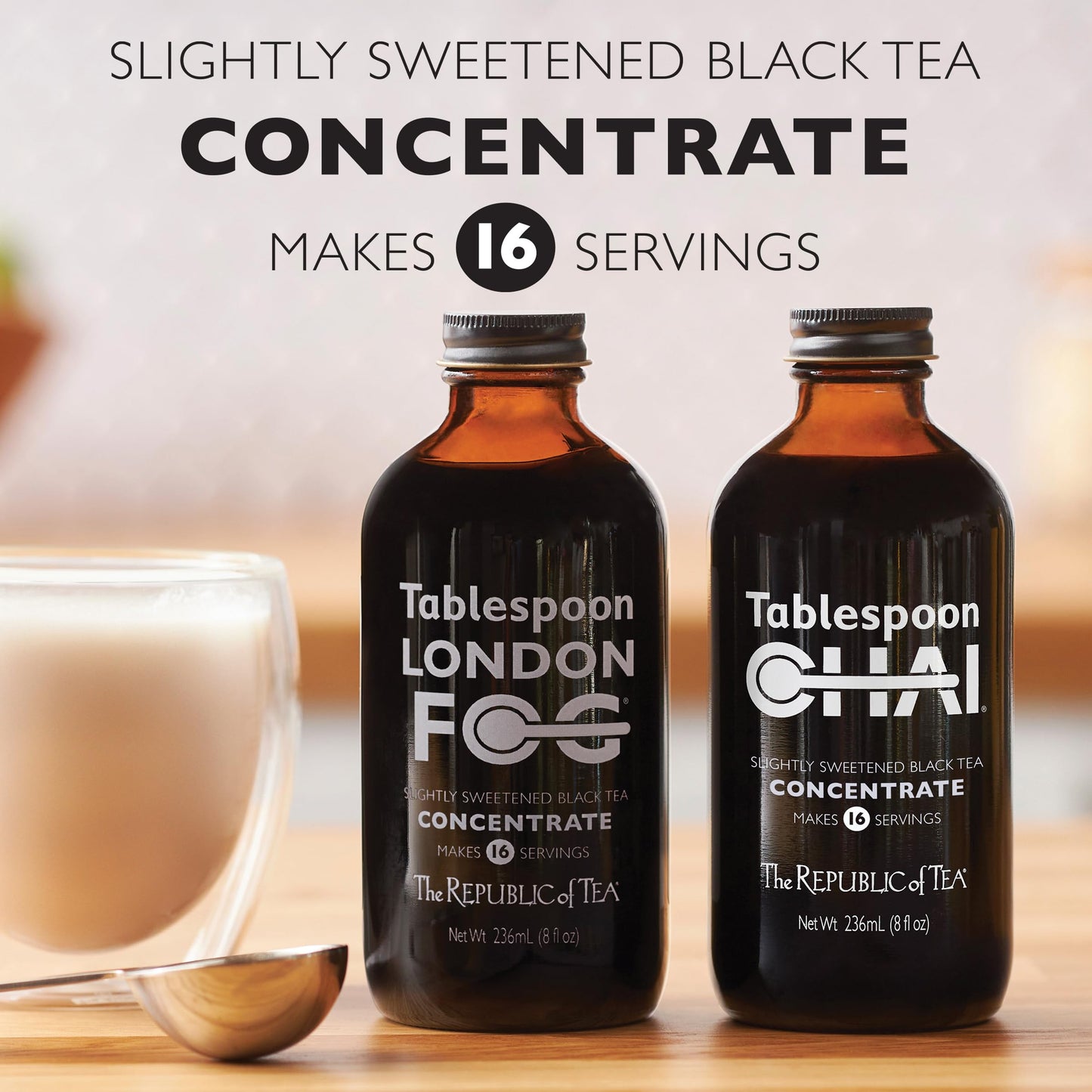 The Republic Of Tea – Tablespoon London Fog, Black Tea Concentrate, 8 Fl Oz -16 Servings