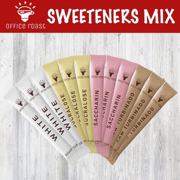 Office Roast Variety Pack - Assorted Sweeteners for Coffee, Tea & Beverages - Includes Saccharin, Sucralose,White Sugar & Raw Br