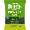 Kettle Brand Potato Chips, Krinkle Cut, Dill Pickle Kettle Chips, Snack Bag 2 Oz