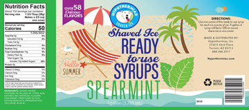 Hypothermias Spearmint Ready To Use Gallon (128 Fl. Oz) Hawaiian Snow Cone Flavors Syrup - Shaved Ice, 100% Pure Cane Sugar