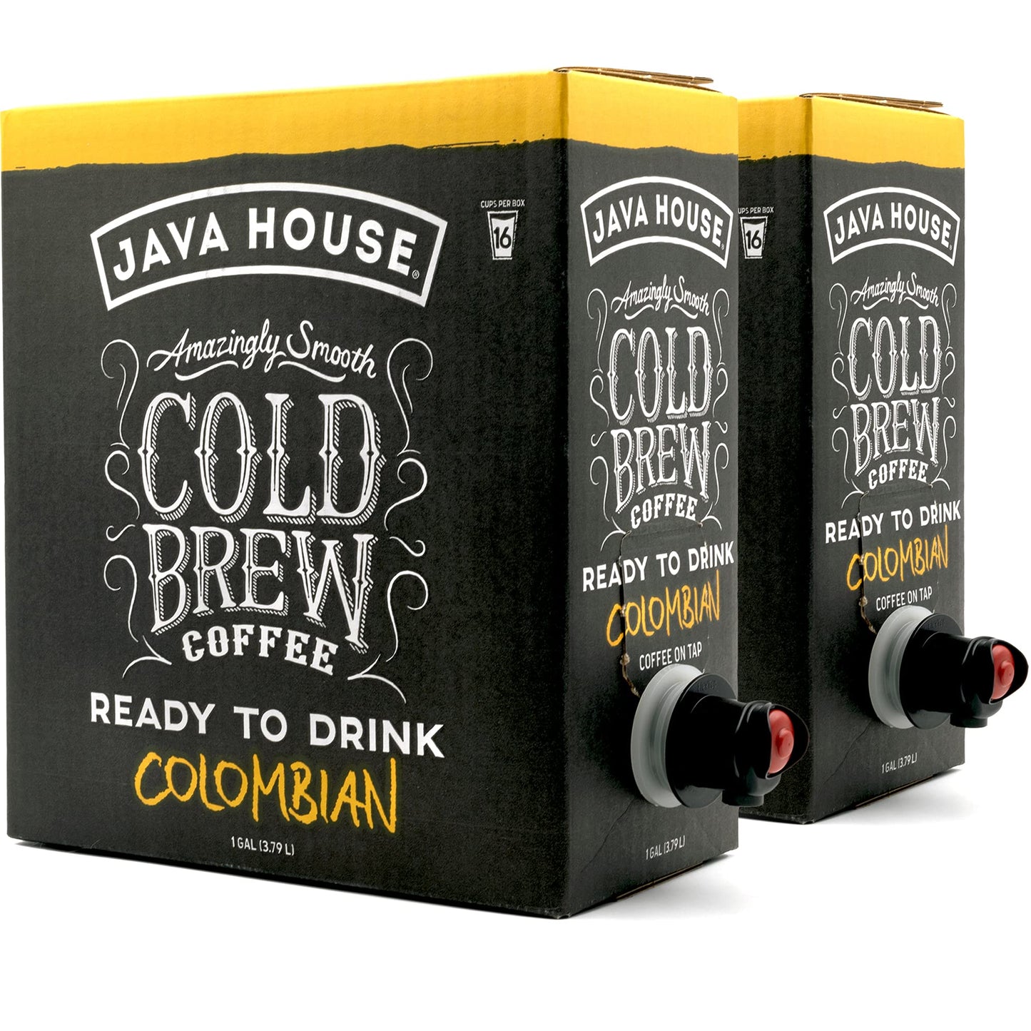 Java House Cold Brew Coffee On Tap, (128 Fluid Ounce Box) Not A Concentrate, No Sugar, Ready To Drink Liquid (Colombian, Pack Of