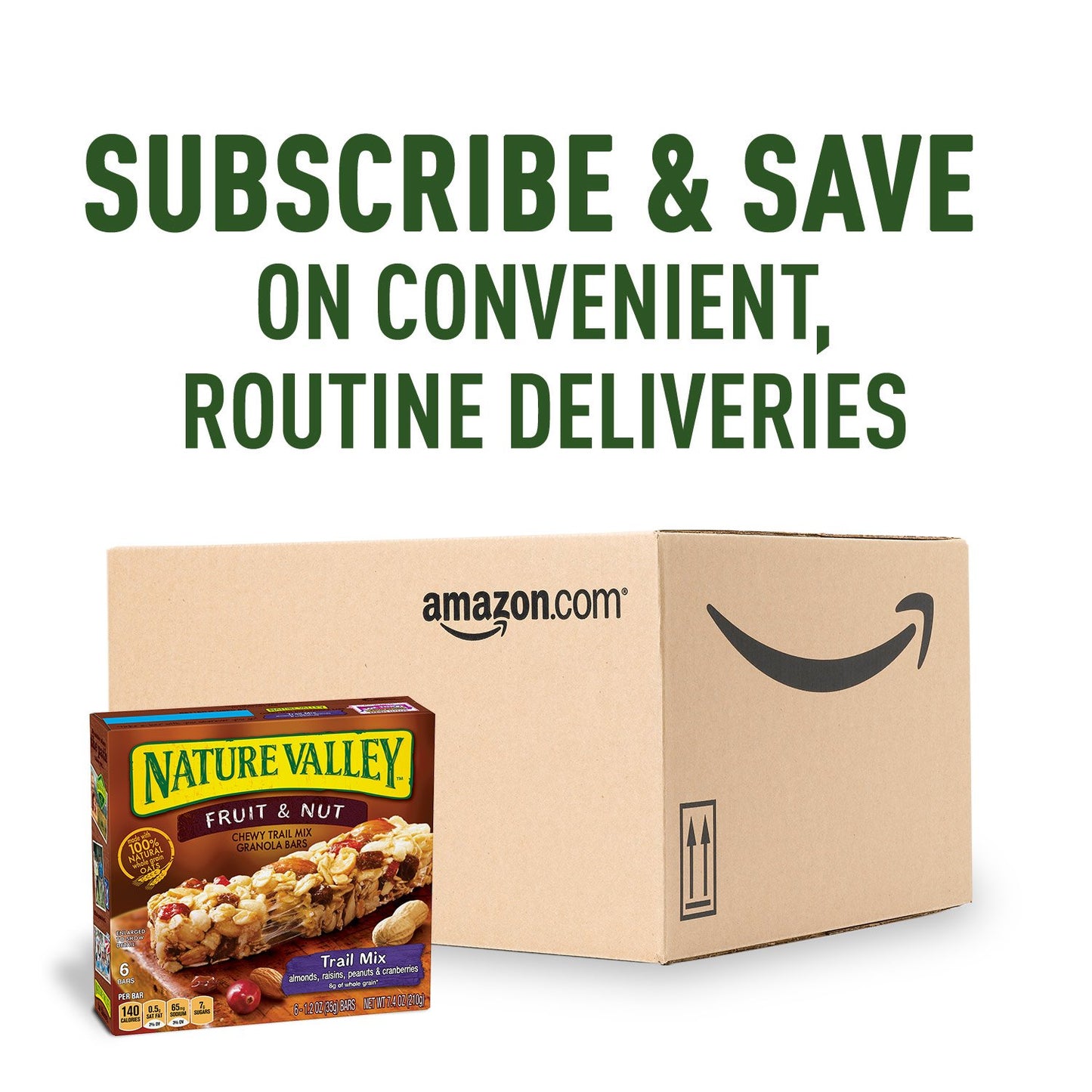 Nature Valley Chewy Fruit And Nut Granola Bars, Trail Mix, 6 Bars, 7.4 Oz (Pack Of 12)