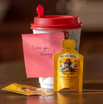 BUSY BEE Raw Unfiltered Honey To-Go Packets, 40 Packets, USA Wildflower Honey, 0.20 Fl Oz Each