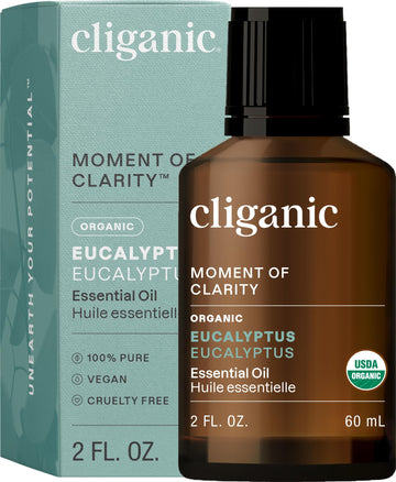 Cliganic Organic Eucalyptus Essential Oil - 100% Pure Natural For Aromatherapy Diffuser Non-Gmo Verified