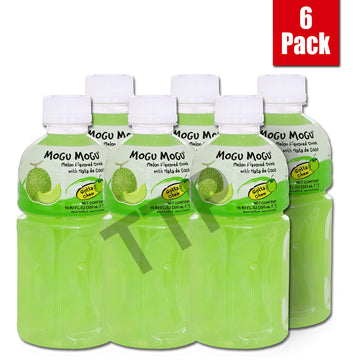 Mogu Mogu Juice With Nata De Coco, Melon Flavored, 6 Pack