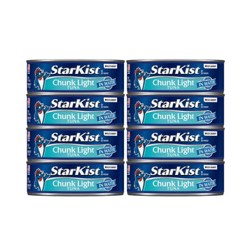 StarKist Chunk Light Tuna in Water, 5 oz (8 Pack) Canned Tuna Fish, Wild Caught, Gluten Free, Ready to Eat, Perfect for Salads,